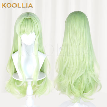 Blue Archive Tachibana Hikari Tachibana Nozomi Long Green Hair Basic Wig Complete Set Multi-angle Display by koollia