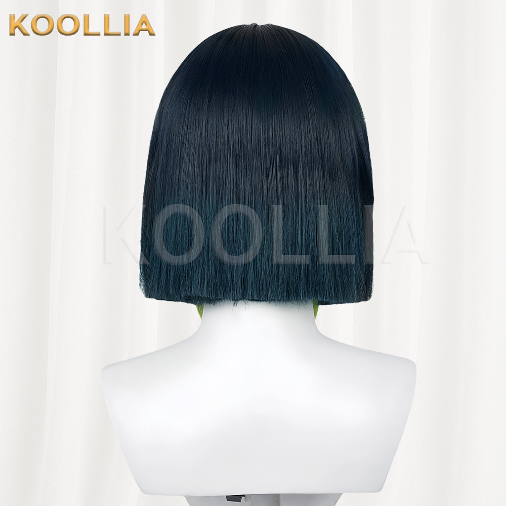 Genshin Impact Tighnari Peruca curta azul e preta básica