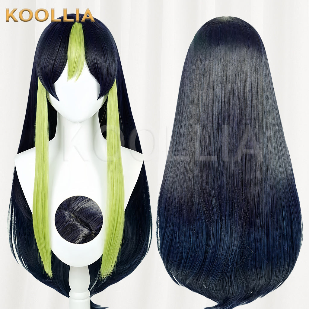 Genshin Impact Tighnari Peruca curta azul e preta básica