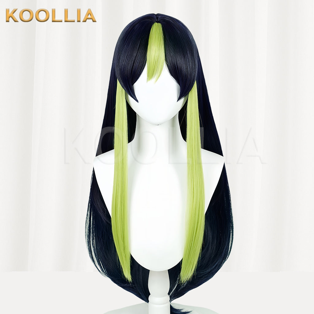 Genshin Impact Tighnari Peruca curta azul e preta básica