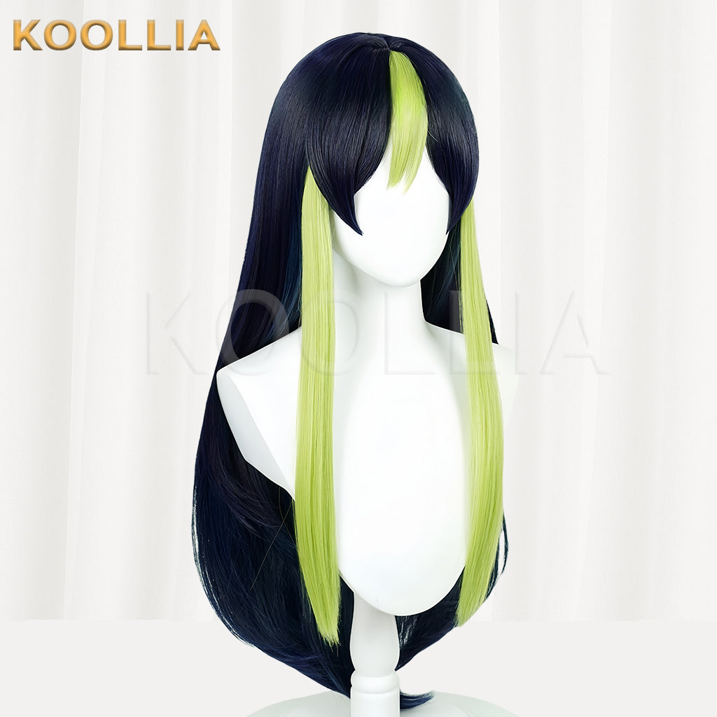 Genshin Impact Tighnari Peruca curta azul e preta básica