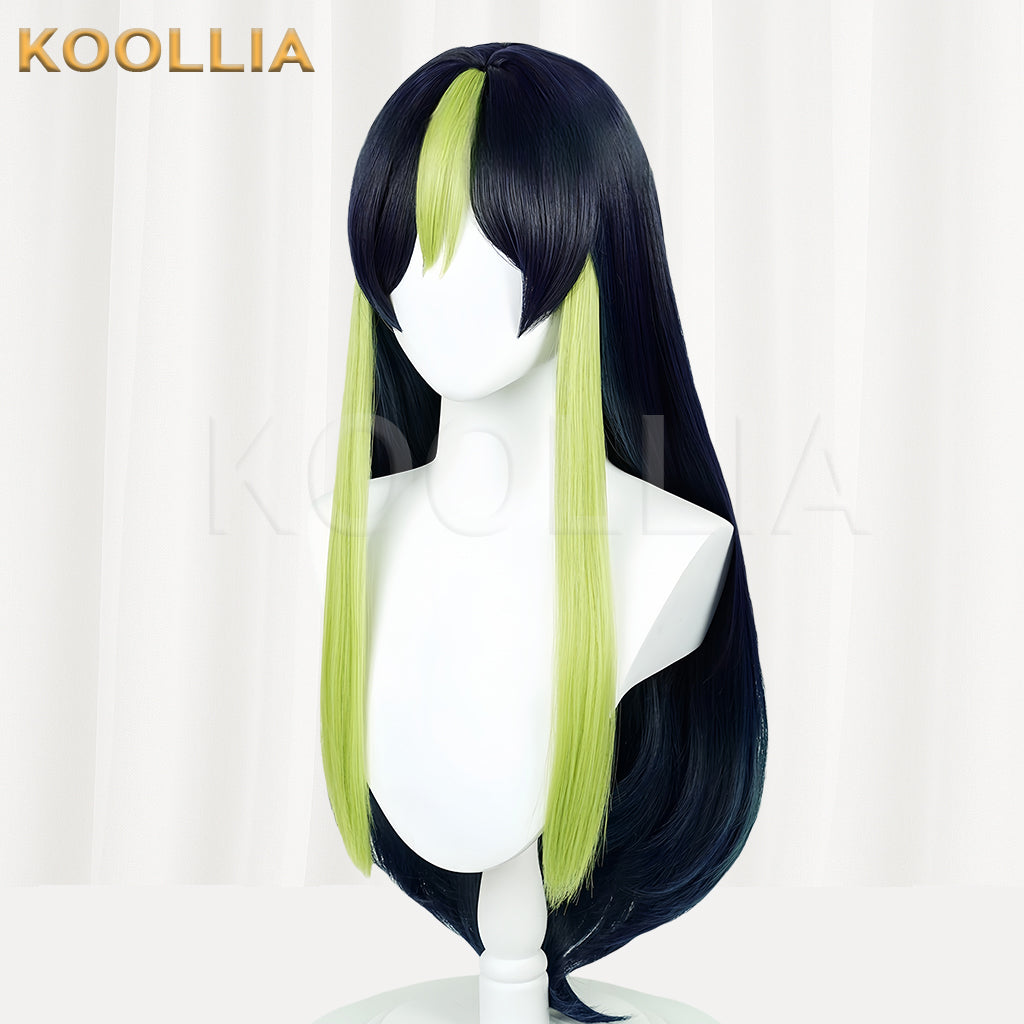 Genshin Impact Tighnari Peruca curta azul e preta básica