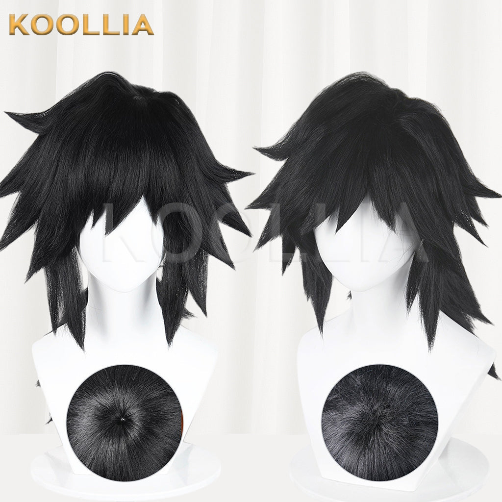 Demon Slayer Tomioka Giyuu Short Black Hair Basic Wig