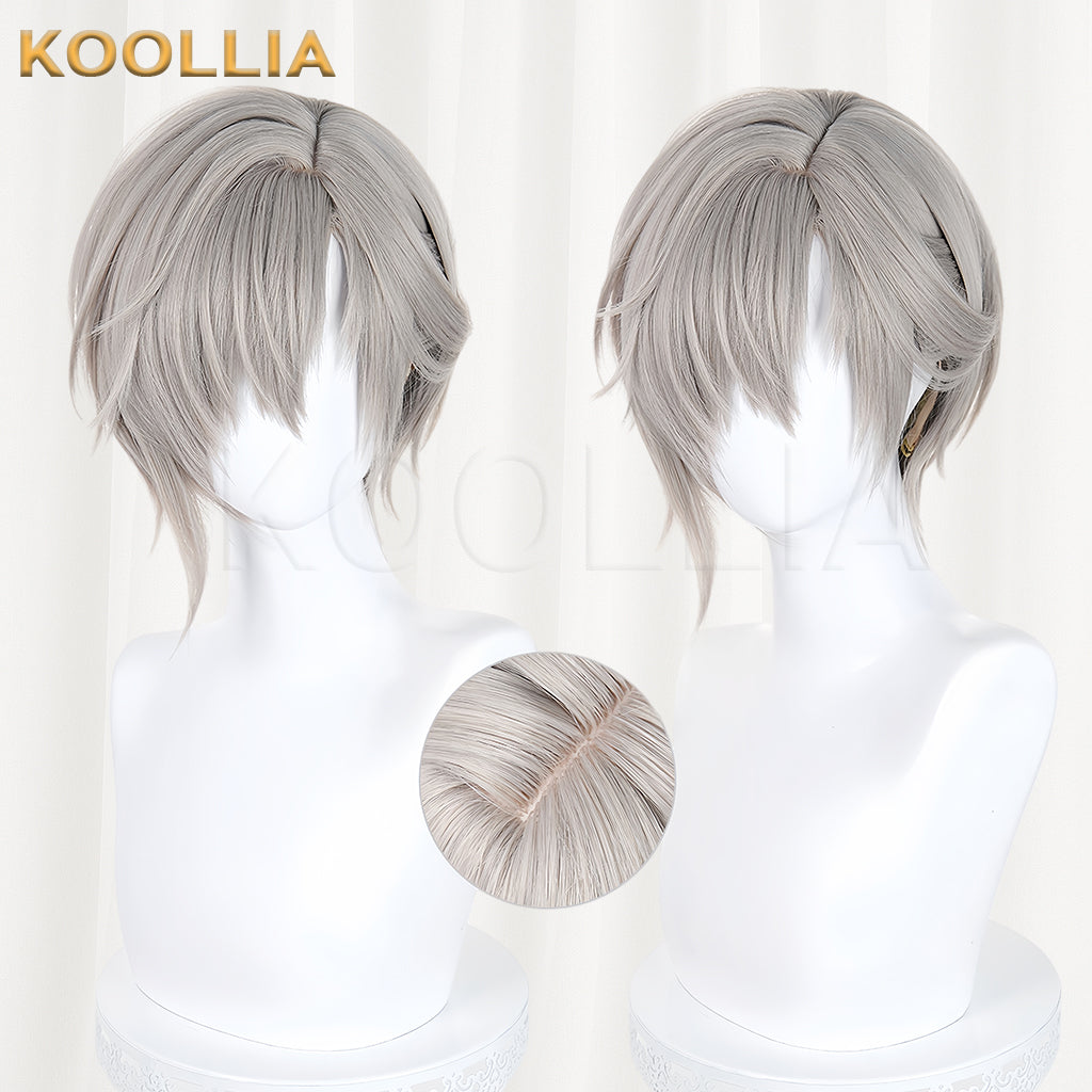 Arknights Tragodia Long Linen Gray Hair Basic Wig