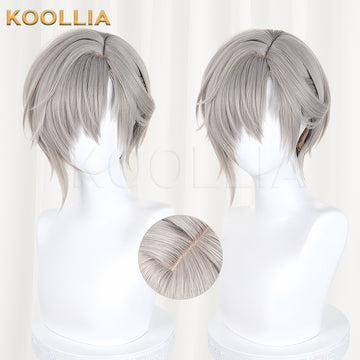 Arknights Tragodia Long Linen Gray Hair Basic Wig - KOOLLIA