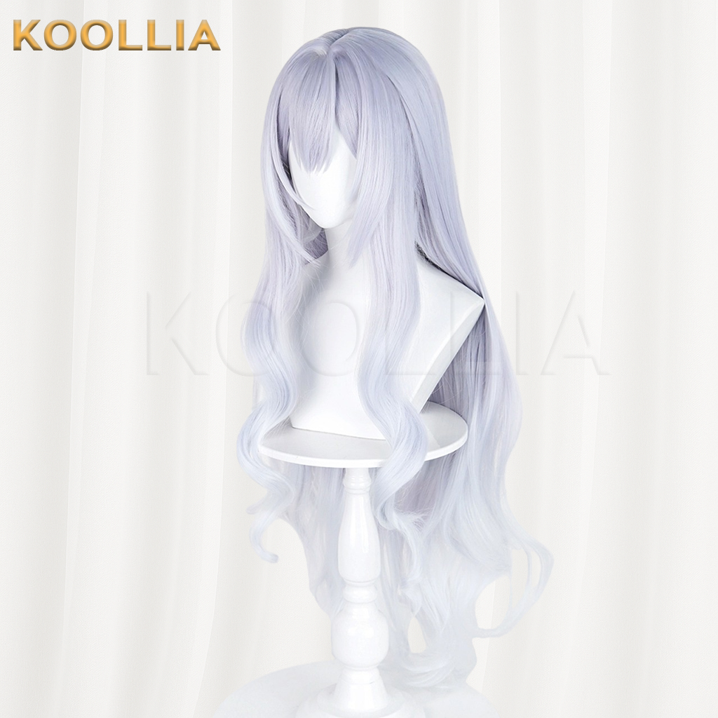 Genshin Impact Tsaritsa Silver White Ice Blue Gradient Long Basic Wig