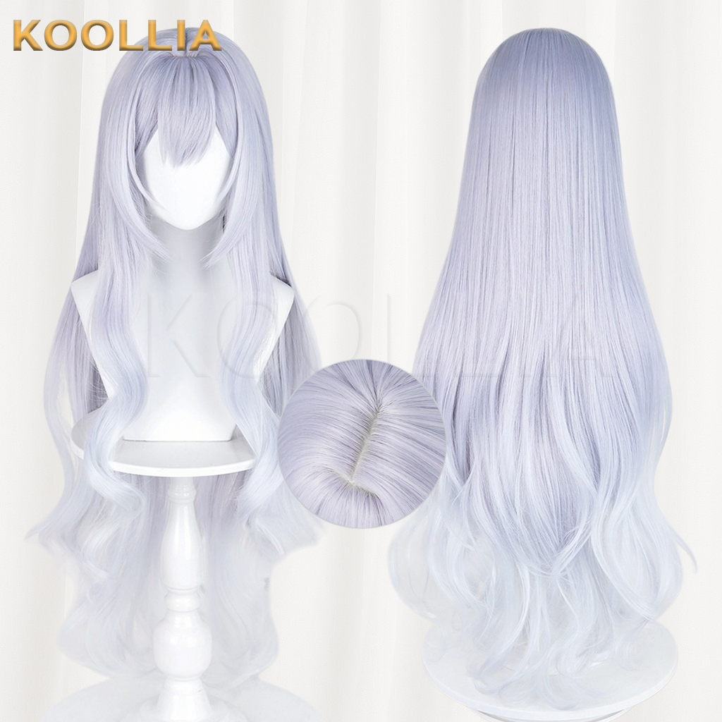 Genshin Impact Tsaritsa Silver White Ice Blue Gradient Long Basic Wig