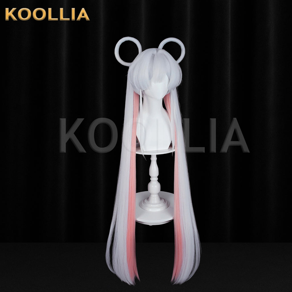 Chrono Kaguya Tsukimi Yachiyo Long Sliver Pink Hair Basic Wig
