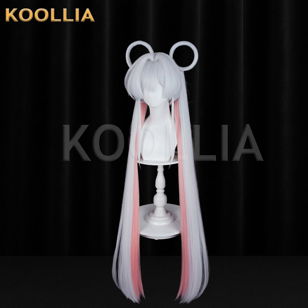 Chrono Kaguya Tsukimi Yachiyo Long Sliver Pink Hair Basic Wig