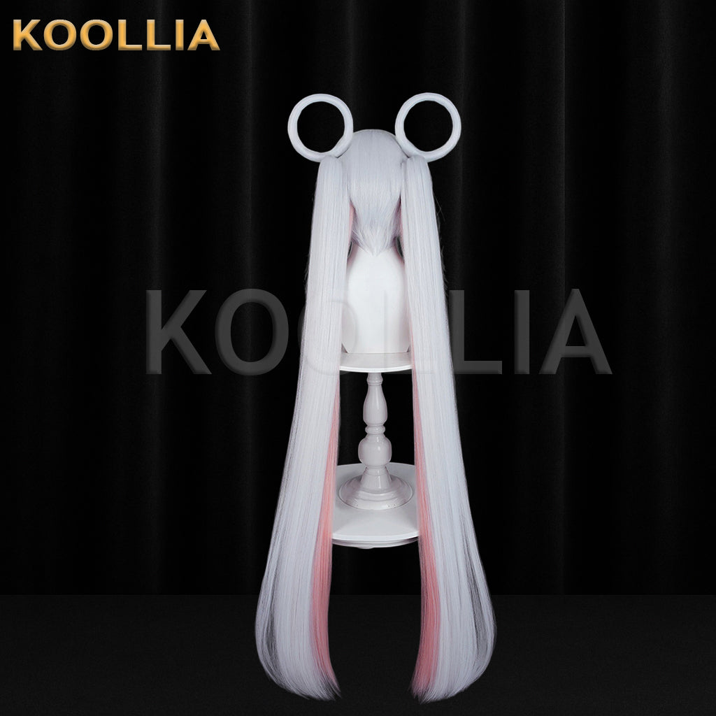 Chrono Kaguya Tsukimi Yachiyo Long Sliver Pink Hair Basic Wig