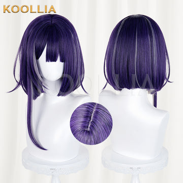 The Hundred Line-Last Defense Academy Tsukumo Ima Short Purple Hair Basic Wig - KOOLLIA
