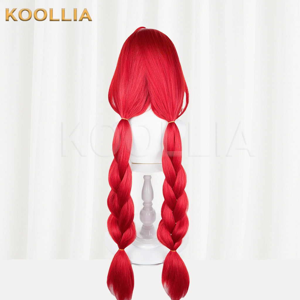 Zenless Zone Zero Ukinami Yuzuha Long Red Hair Basic Wig