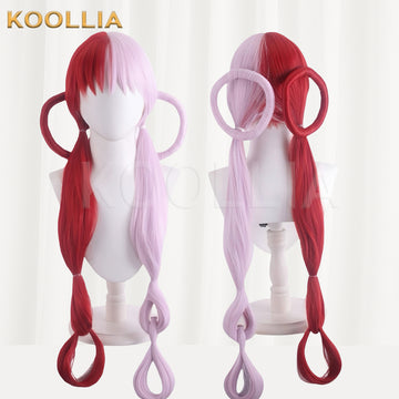 One Piece Uta Long Red Pink Hair Basic Wig - KOOLLIA
