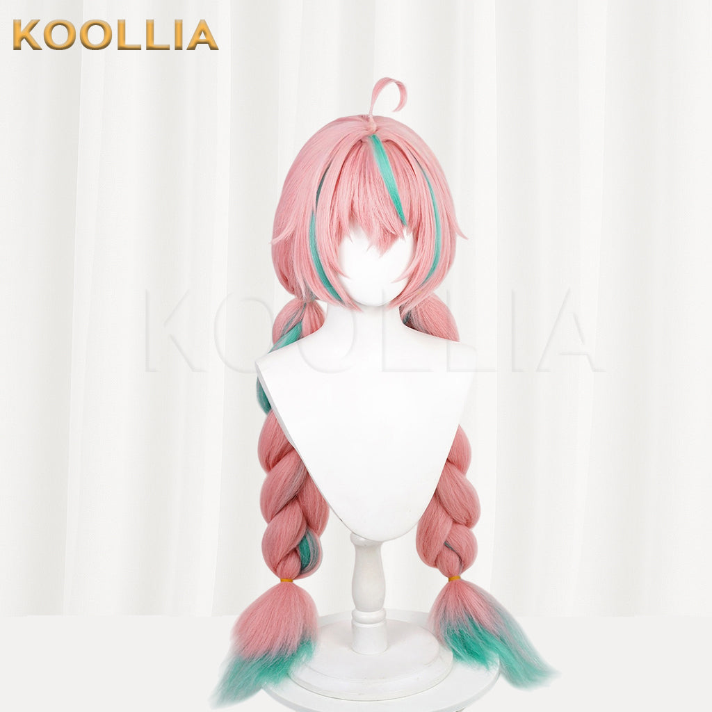 Genshin Impact Varesa Long Pink Green Hair Basic Wig