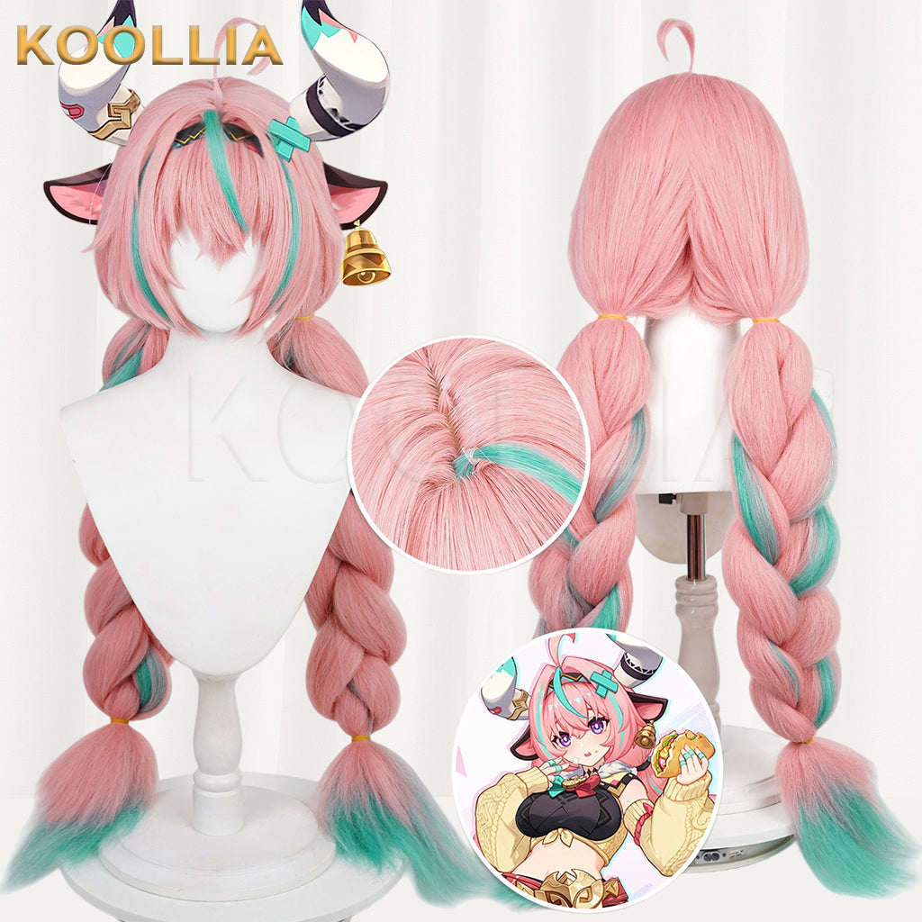Genshin Impact Varesa Long Pink Green Hair Basic Wig