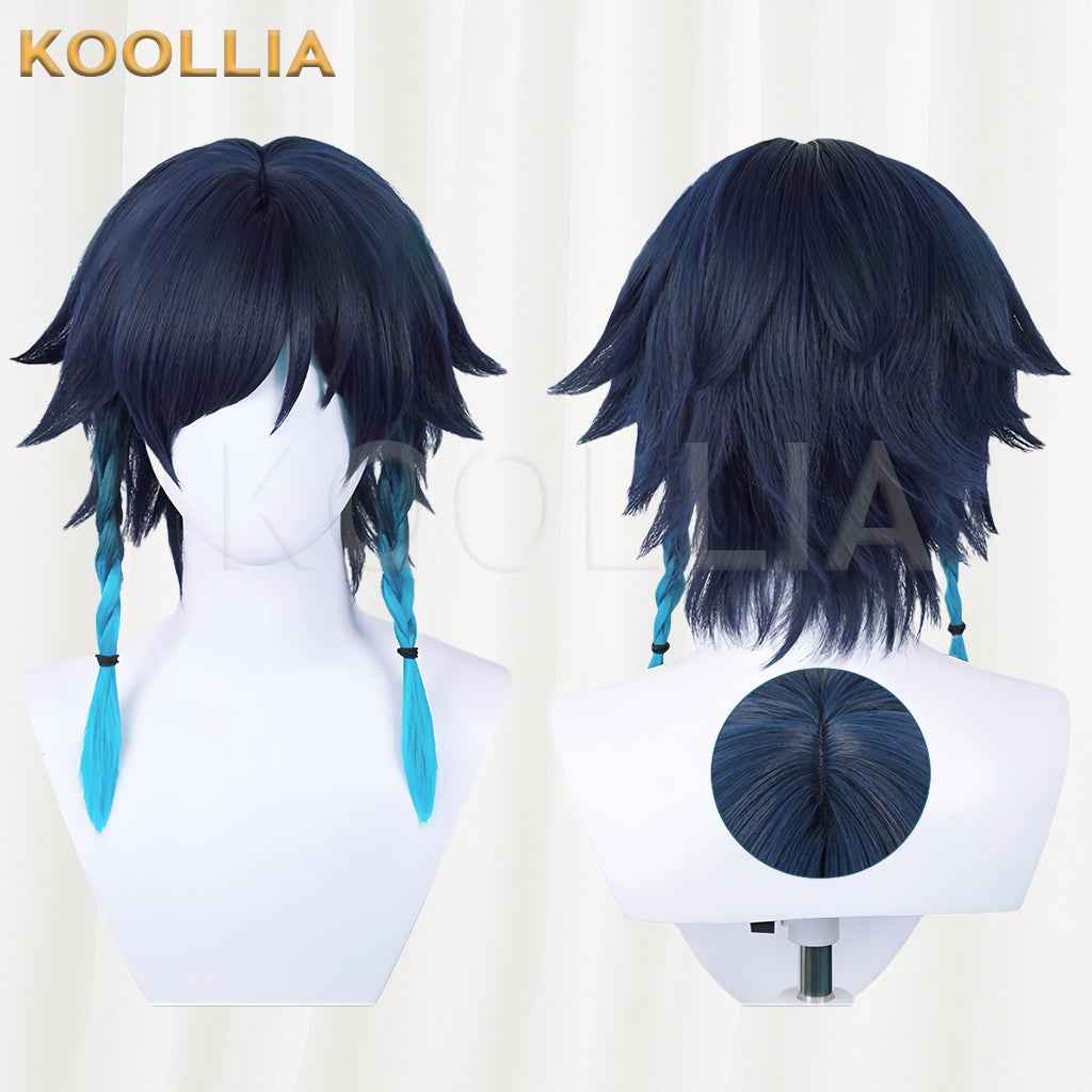 Genshin Impact Venti Short Blue Hair Basic Wig