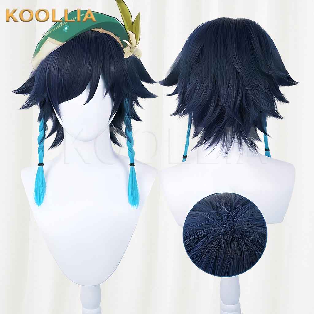 Genshin Impact Venti Short Blue Hair Basic Wig
