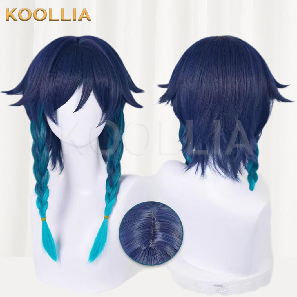 Genshin Impact Venti Short Blue Hair Basic Wig