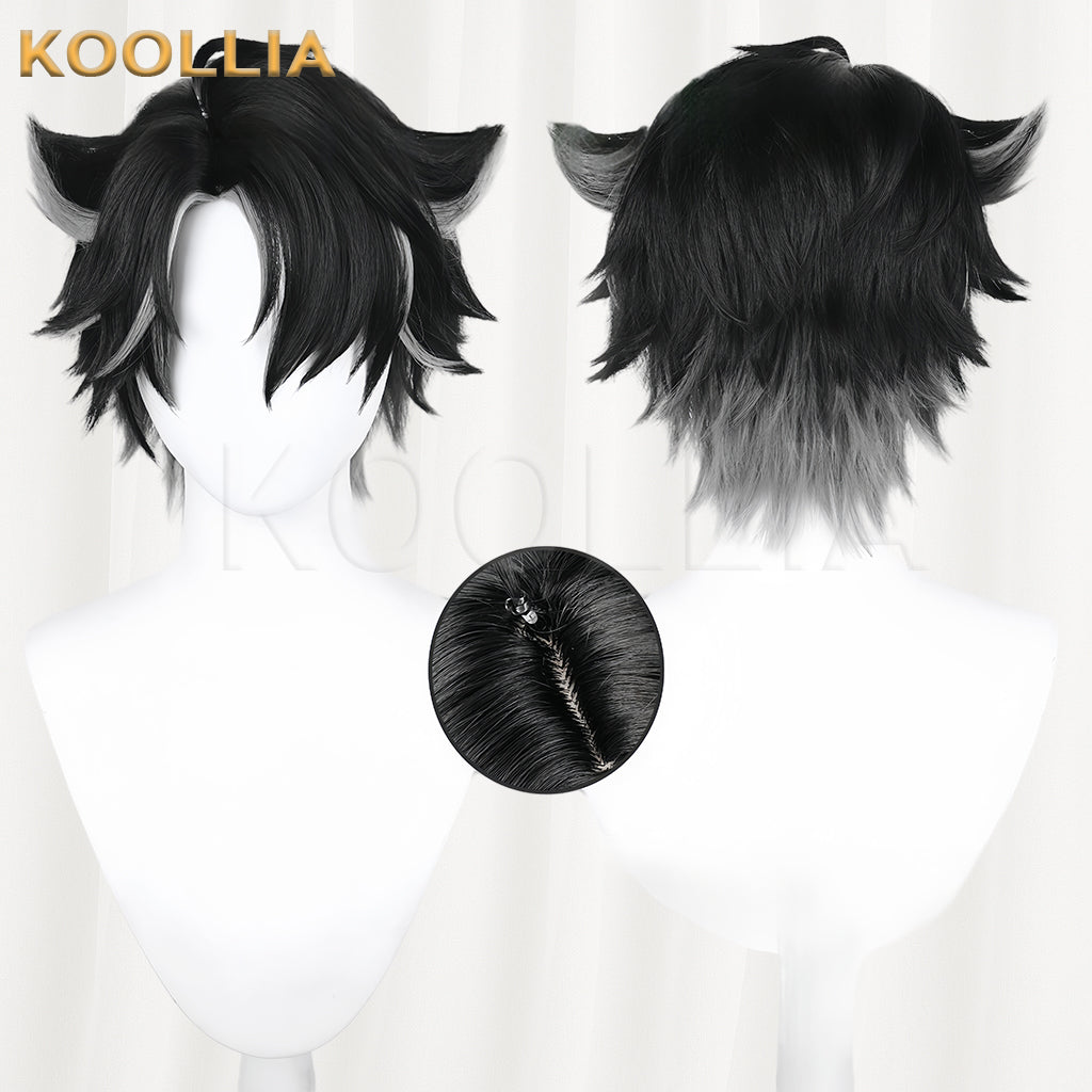 Genshin Impact Wriothesley Short Black Hair Basic Wig
