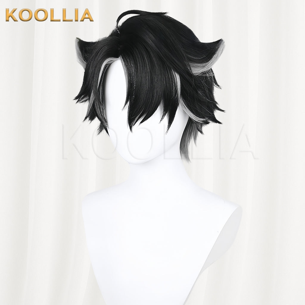 Genshin Impact Wriothesley Short Black Hair Basic Wig