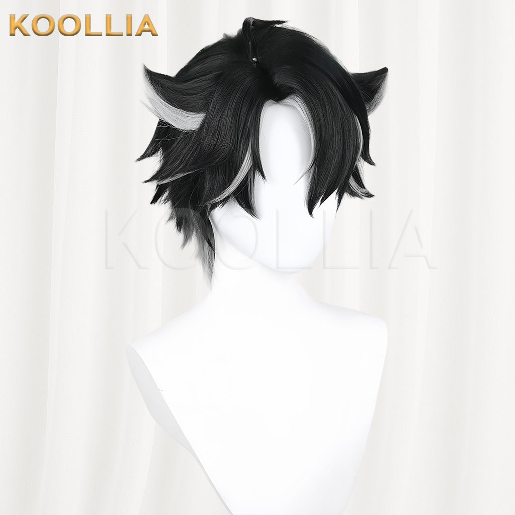 Genshin Impact Wriothesley Short Black Hair Basic Wig