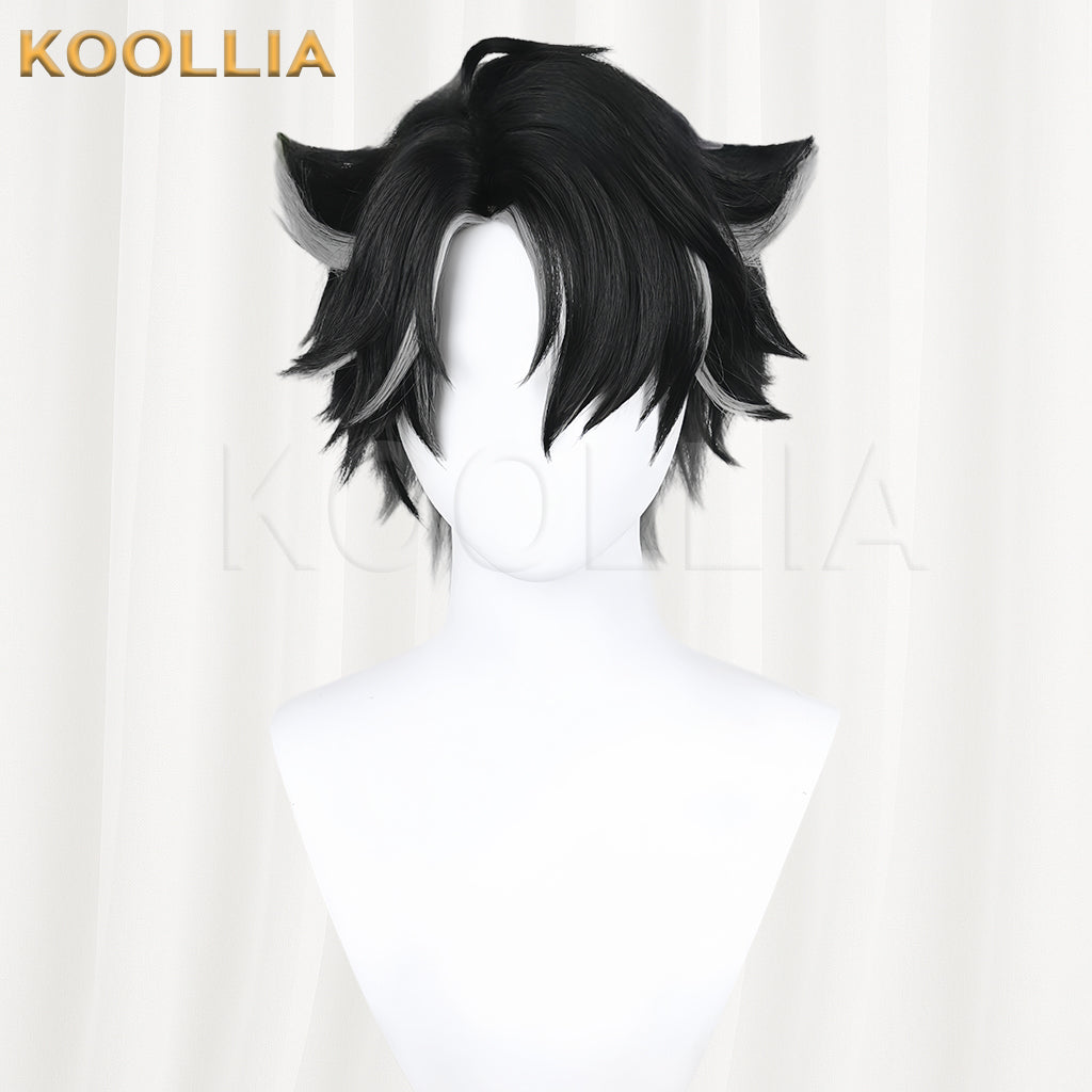 Genshin Impact Wriothesley Short Black Hair Basic Wig