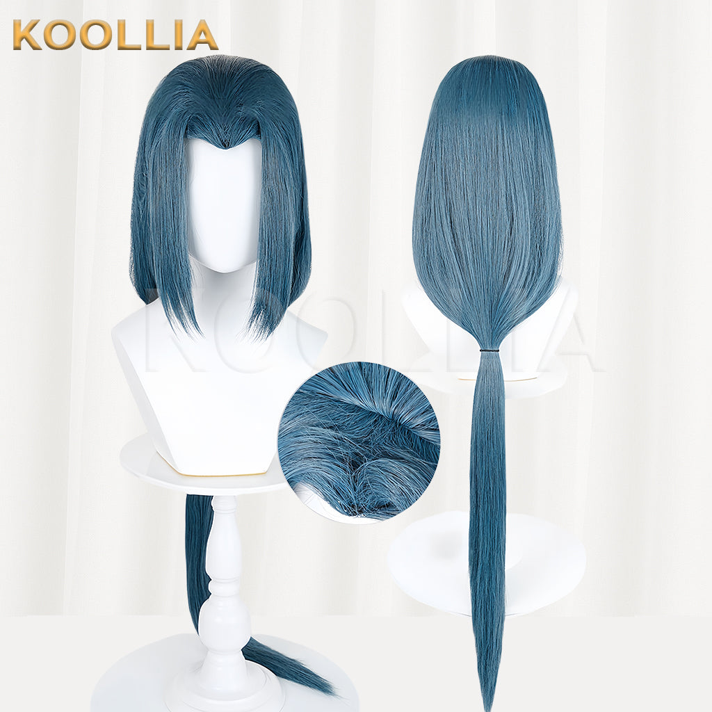 The Legend of Hei II Wuxian Long Blue Hair Basic Wig