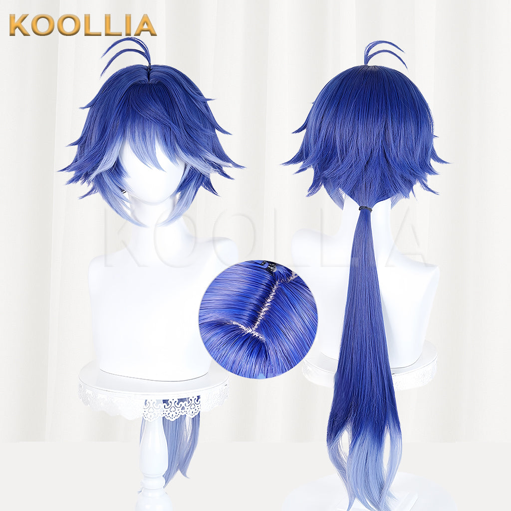 Honor of Kings Yi Xing Long Blue Hair Basic Wig