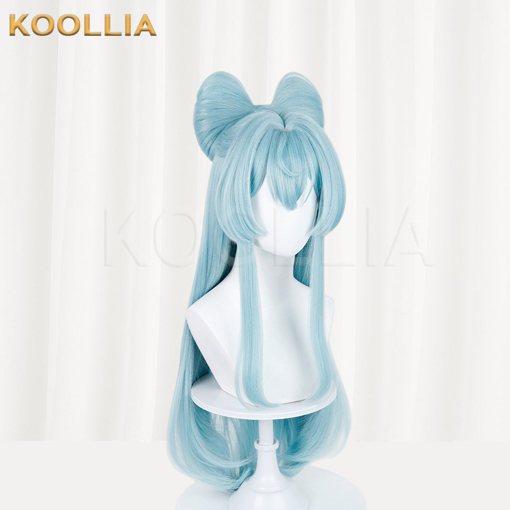 Genshin Impact Yumemizuki Mizuki Long Blue Hair Basic Wig