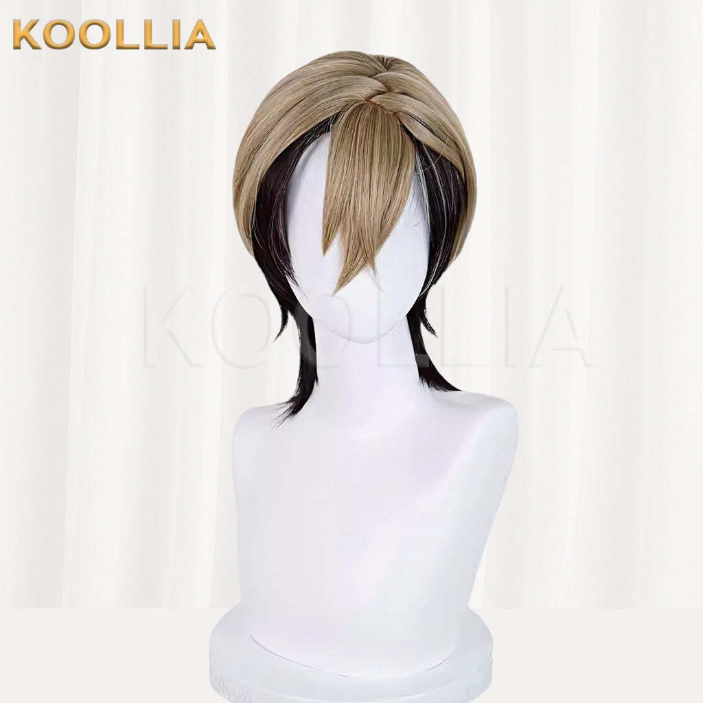 Gachiakuta Zanka Nijiku Short Black Ash-Blonde Hair Basic Wig
