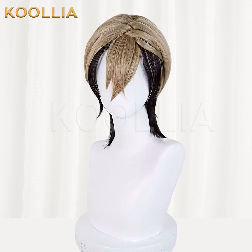 Gachiakuta Zanka Nijiku Short Black Ash-Blonde Hair Basic Wig