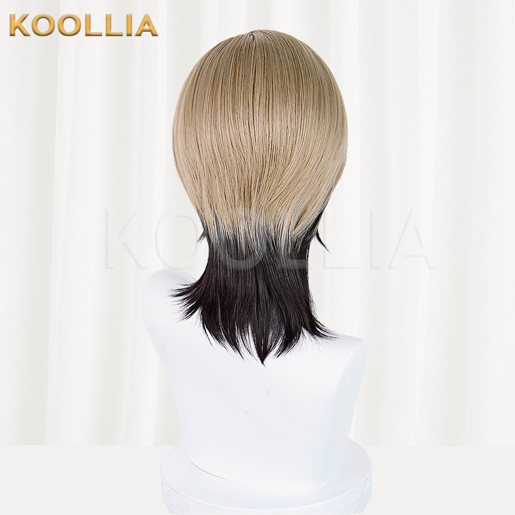 Gachiakuta Zanka Nijiku Short Black Ash-Blonde Hair Basic Wig