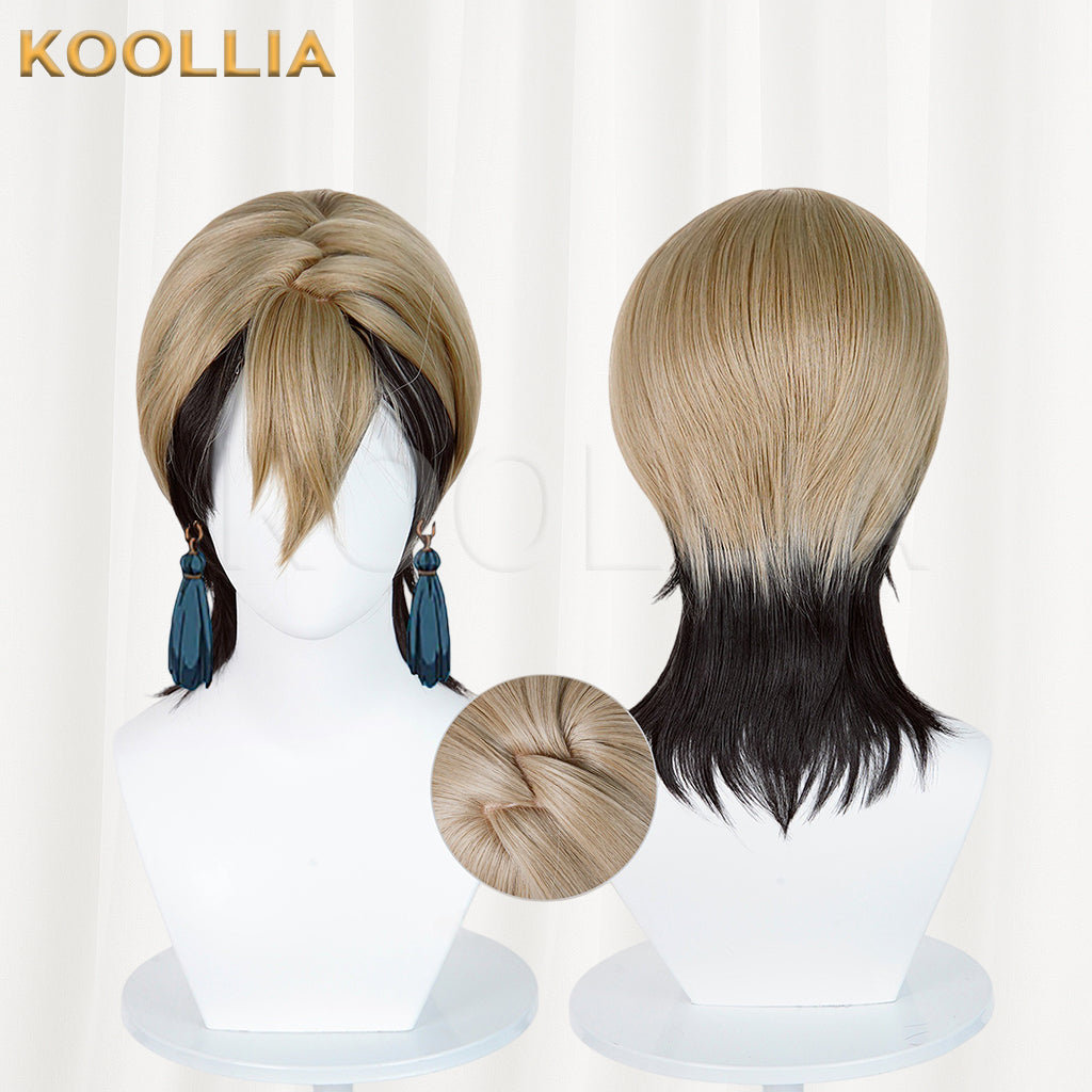 Gachiakuta Zanka Nijiku Short Black Ash-Blonde Hair Basic Wig