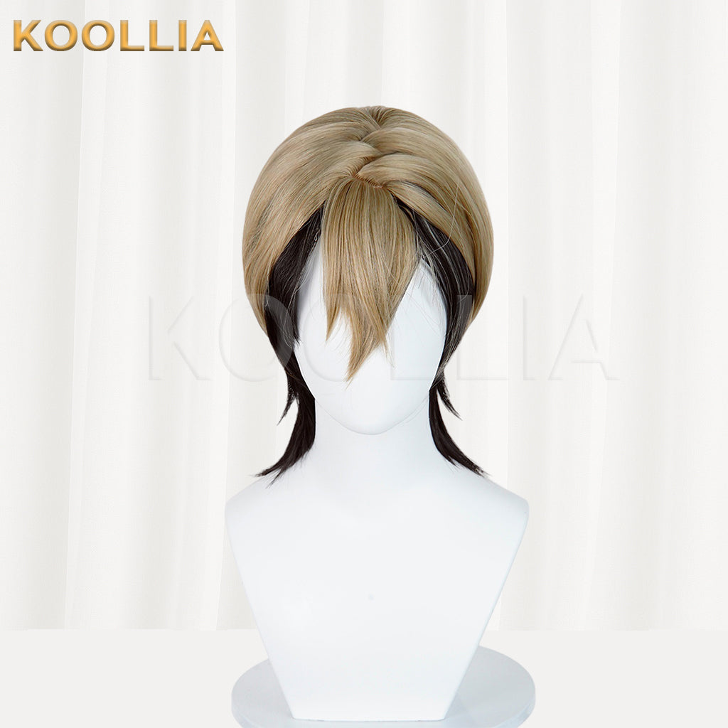 Gachiakuta Zanka Nijiku Short Black Ash-Blonde Hair Basic Wig