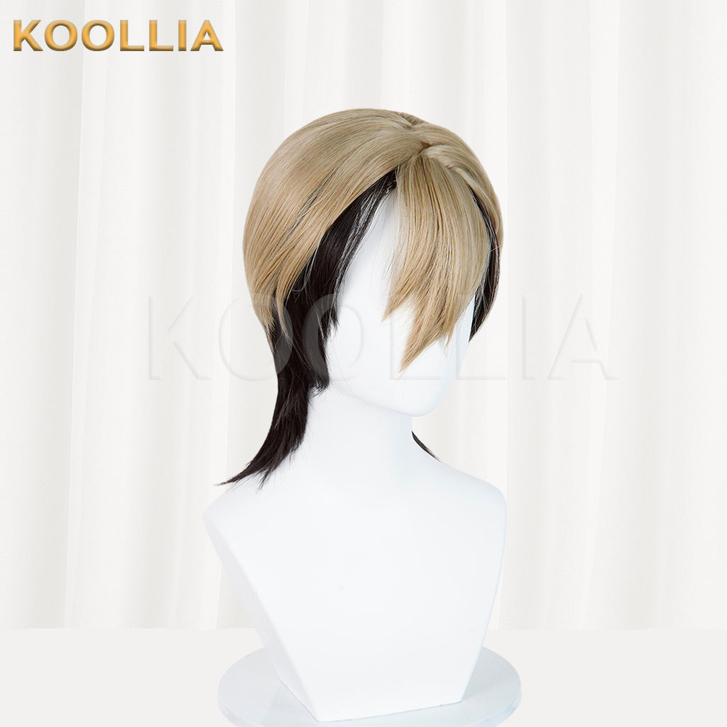 Gachiakuta Zanka Nijiku Short Black Ash-Blonde Hair Basic Wig