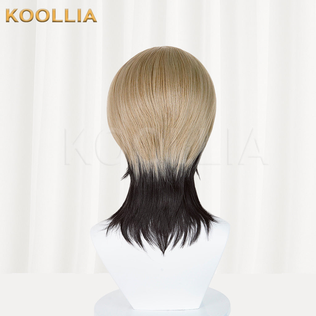 Gachiakuta Zanka Nijiku Short Black Ash-Blonde Hair Basic Wig