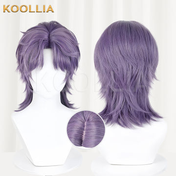 Love and Deepspace Rafayel Wolf Tail Short Purple Hair Basic Wig - KOOLLIA