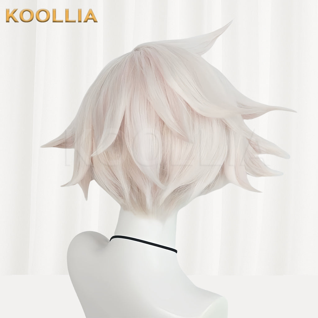 Hazbin Hotel Angel Dust Short White Hair Basic Wig