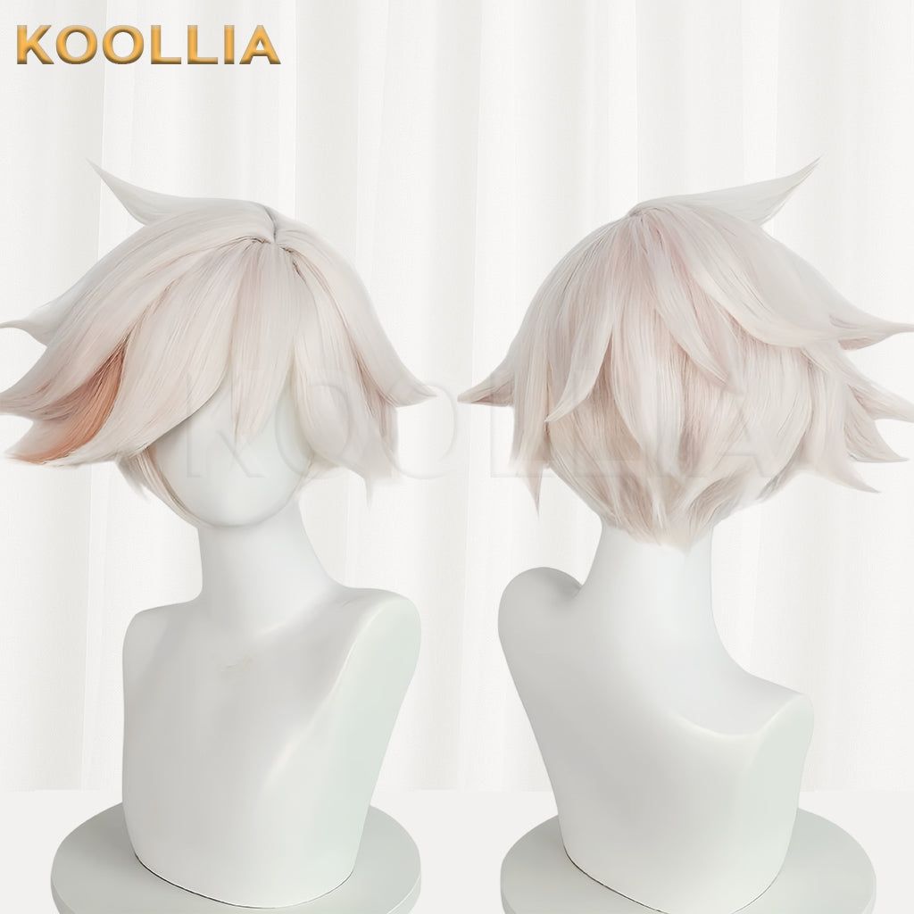 Hazbin Hotel Angel Dust Short White Hair Basic Wig
