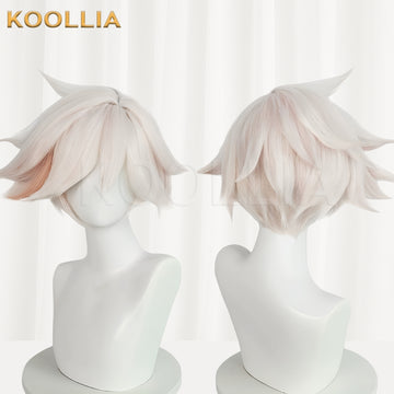 Hazbin Hotel Angel Dust Short White Hair Basic Wig - KOOLLIA