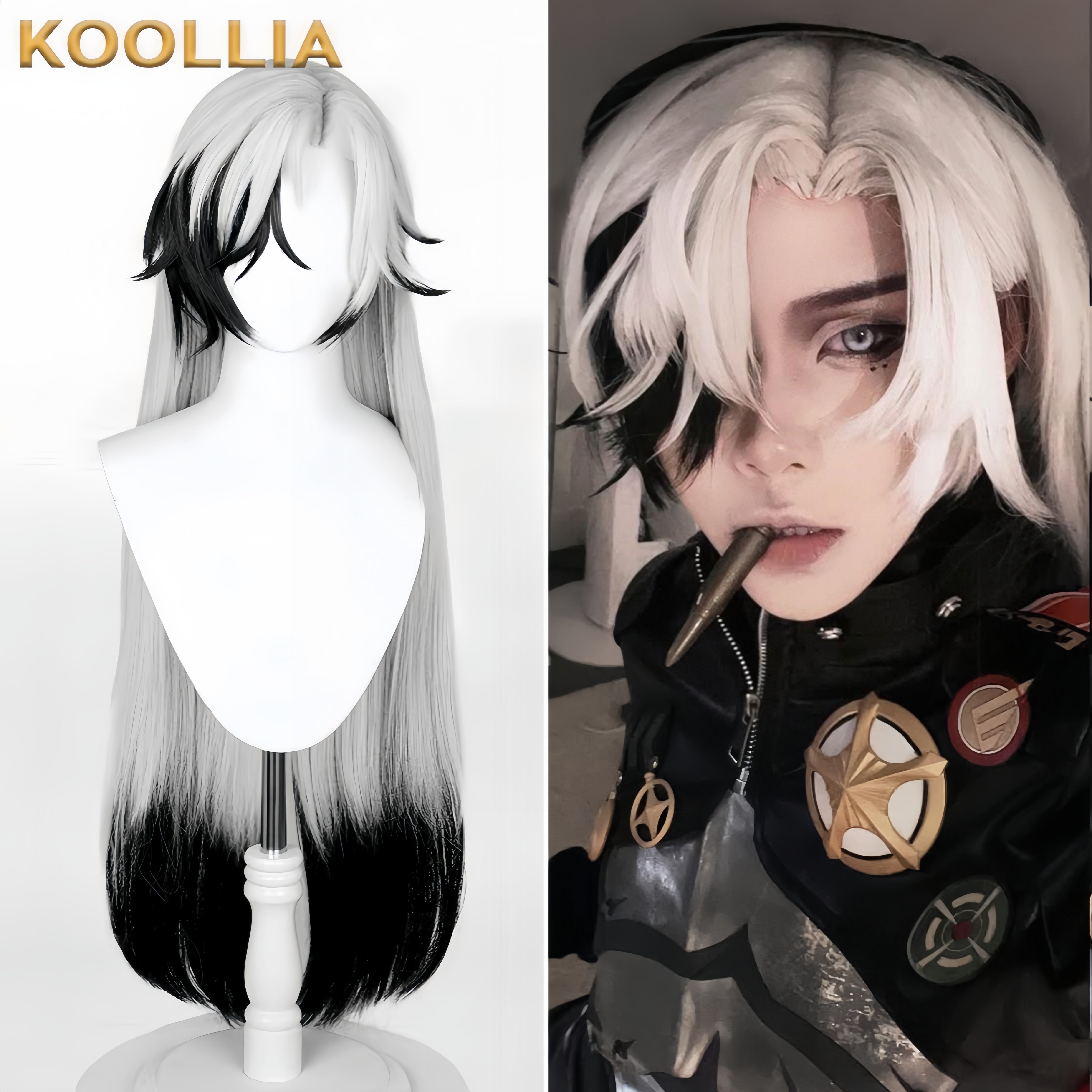 Honkai: Star Rail Boothill Long Black White Hair Basic Wig