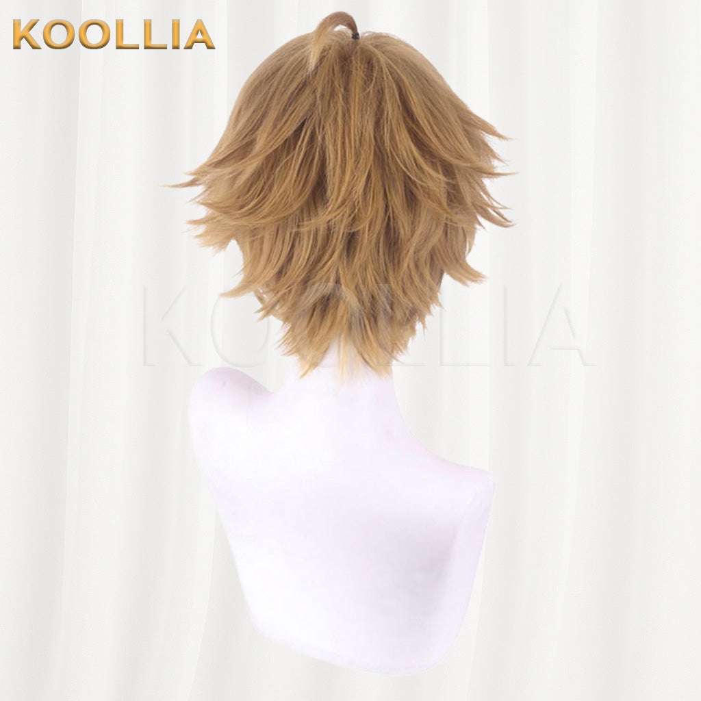 Mushoku Tensei Rudeus Greyrat Flaxen Brown Spiky Short Cosplay Basic Wig
