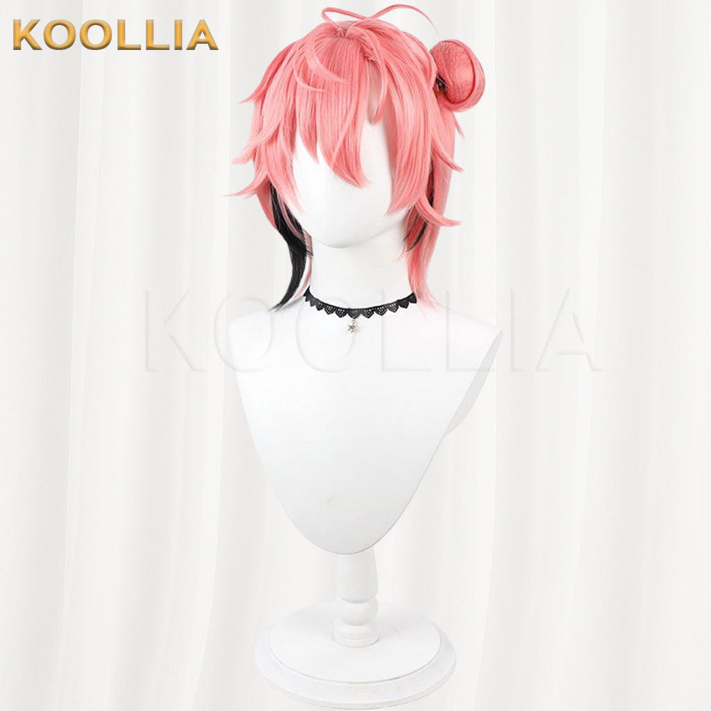 VTuber Akafumi Shiro Pink With Black Highlights Basic Wig