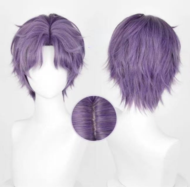 Love and Deepspace Rafayel Short/Long Purple Hair Basic Wig
