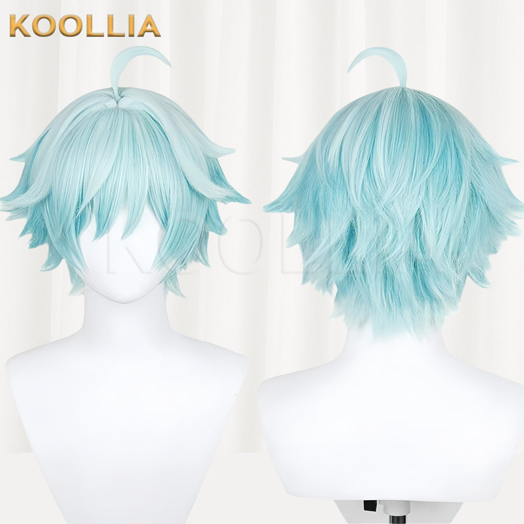 Genshin Impact Chongyun Short Blue Hair Basic Wig