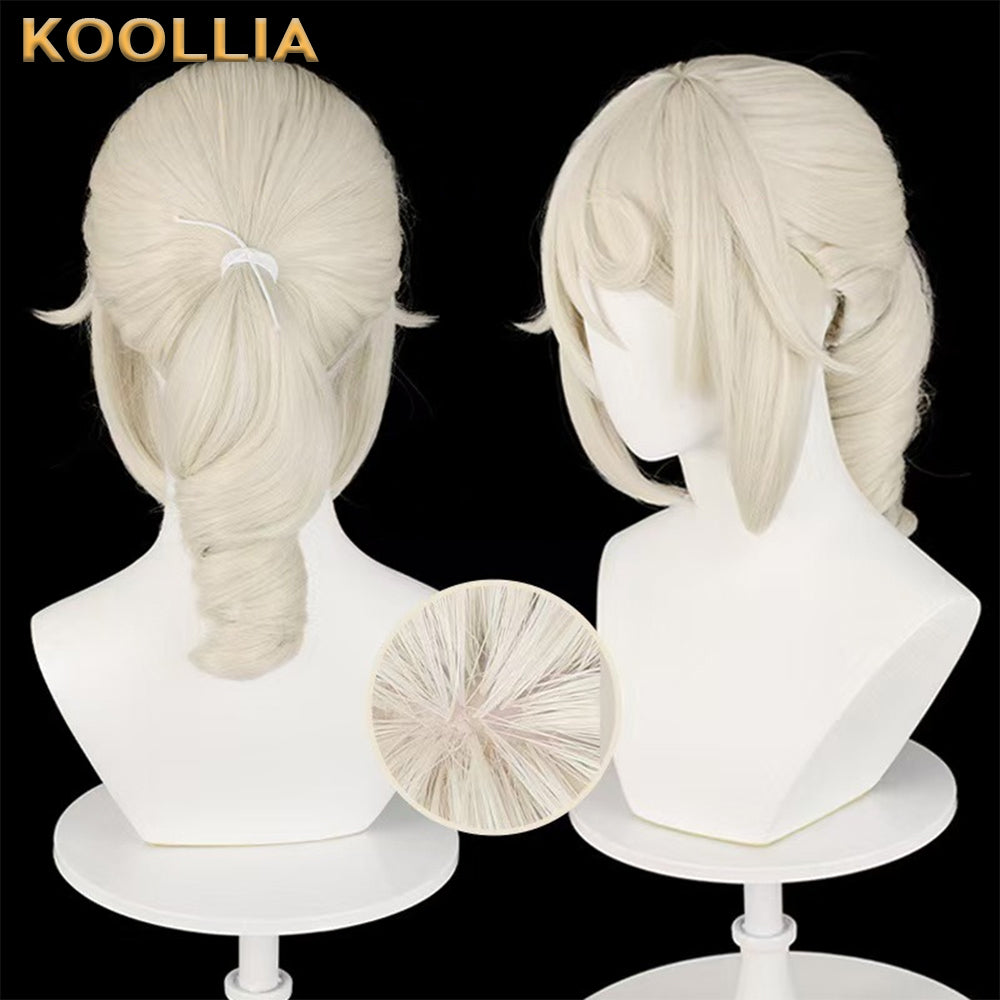 IdentityV Pintor Edgar (Proporção Áurea) Peruca Básica de Cabelo Branco Longo