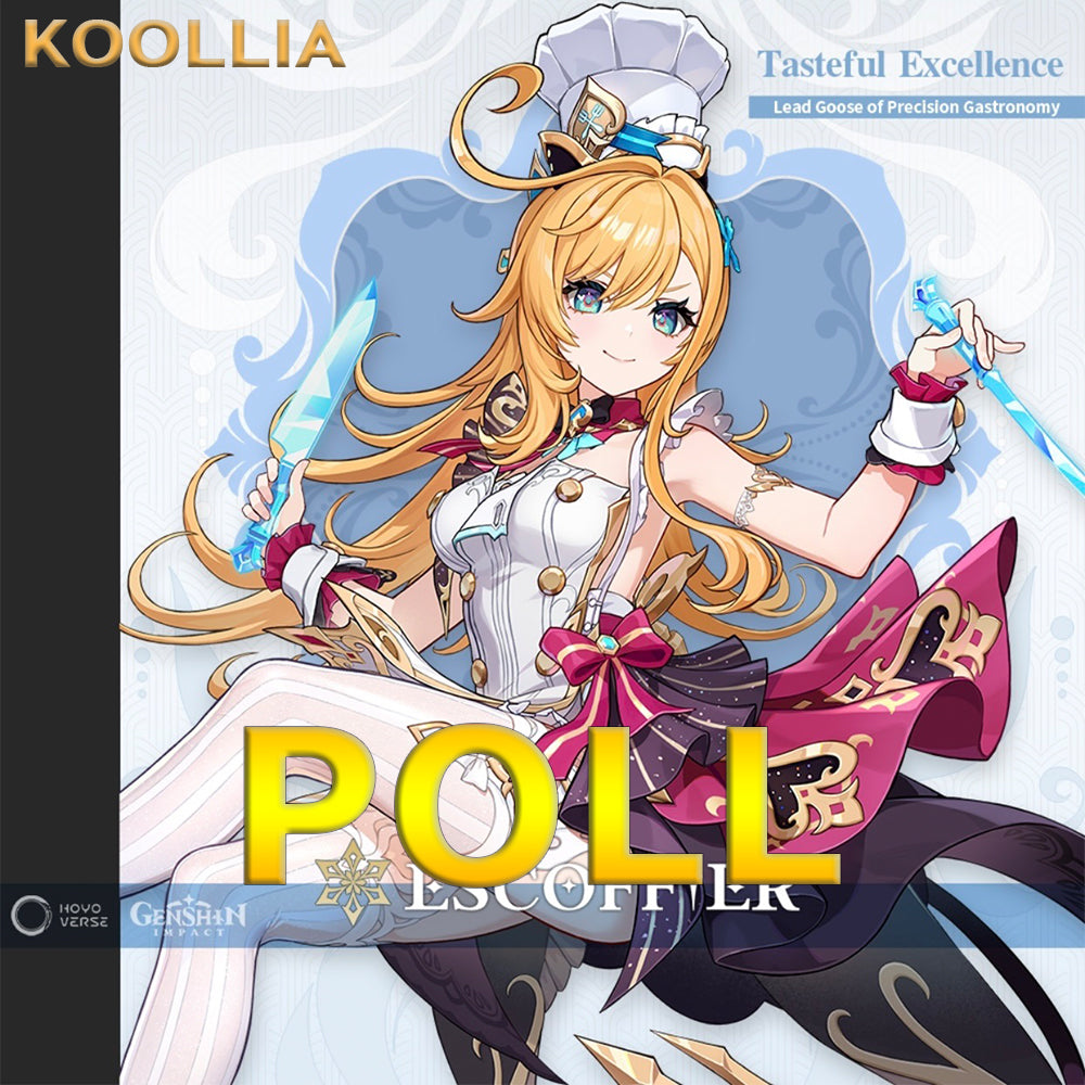 【KOOLLIA POLL】$20 Deposit =10% OFF Coupon Genshin Impact Escoffier Natural Wig +Anti-gravity Ahoge Commission Wig