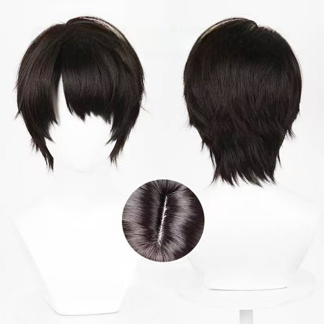 Love and Deepspace Caleb Short Black Gray Hair Basic Wig