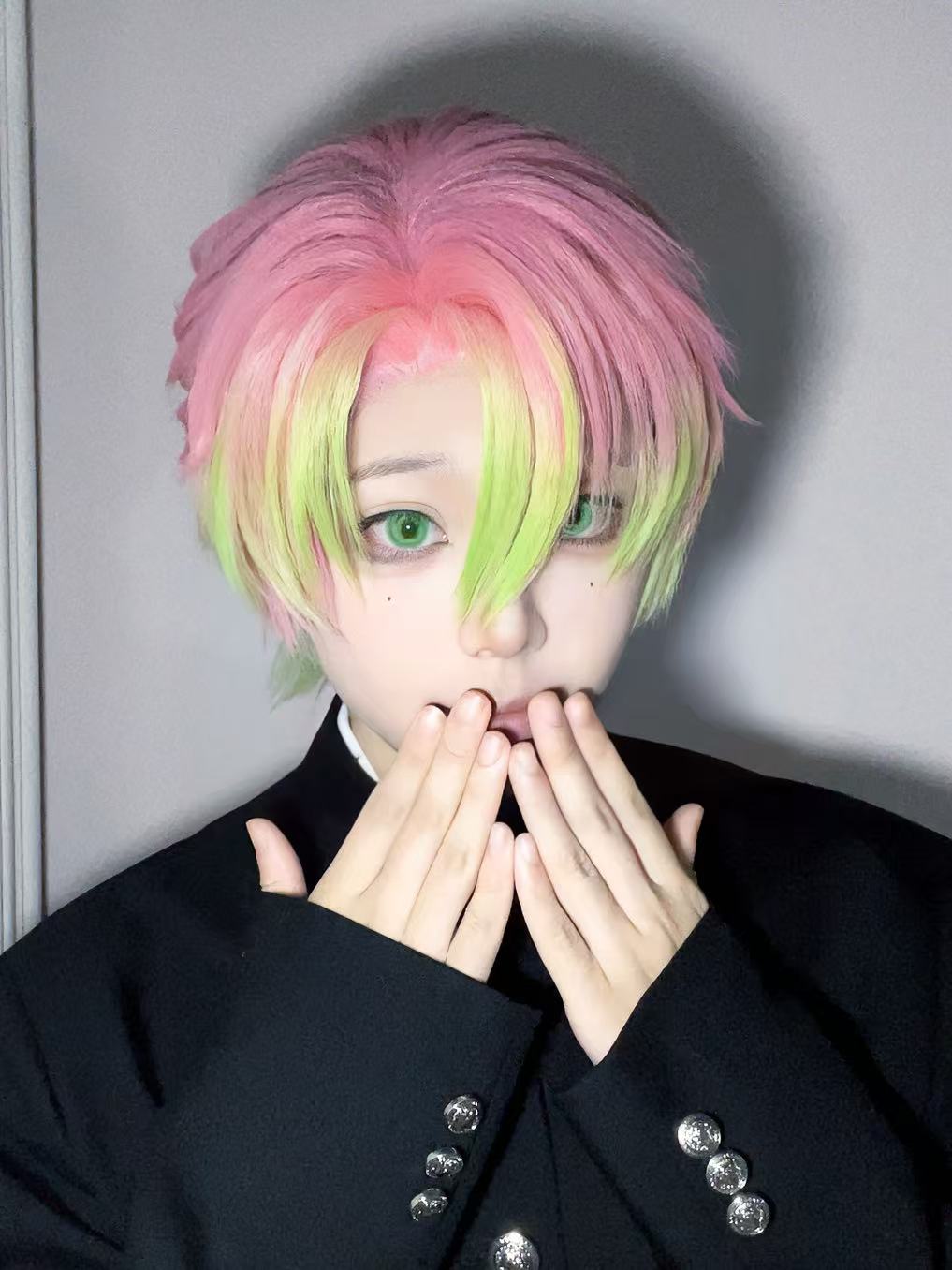 Demon Slayer Kanroji Mitsuri Lange Mix Haar Basic Perücke