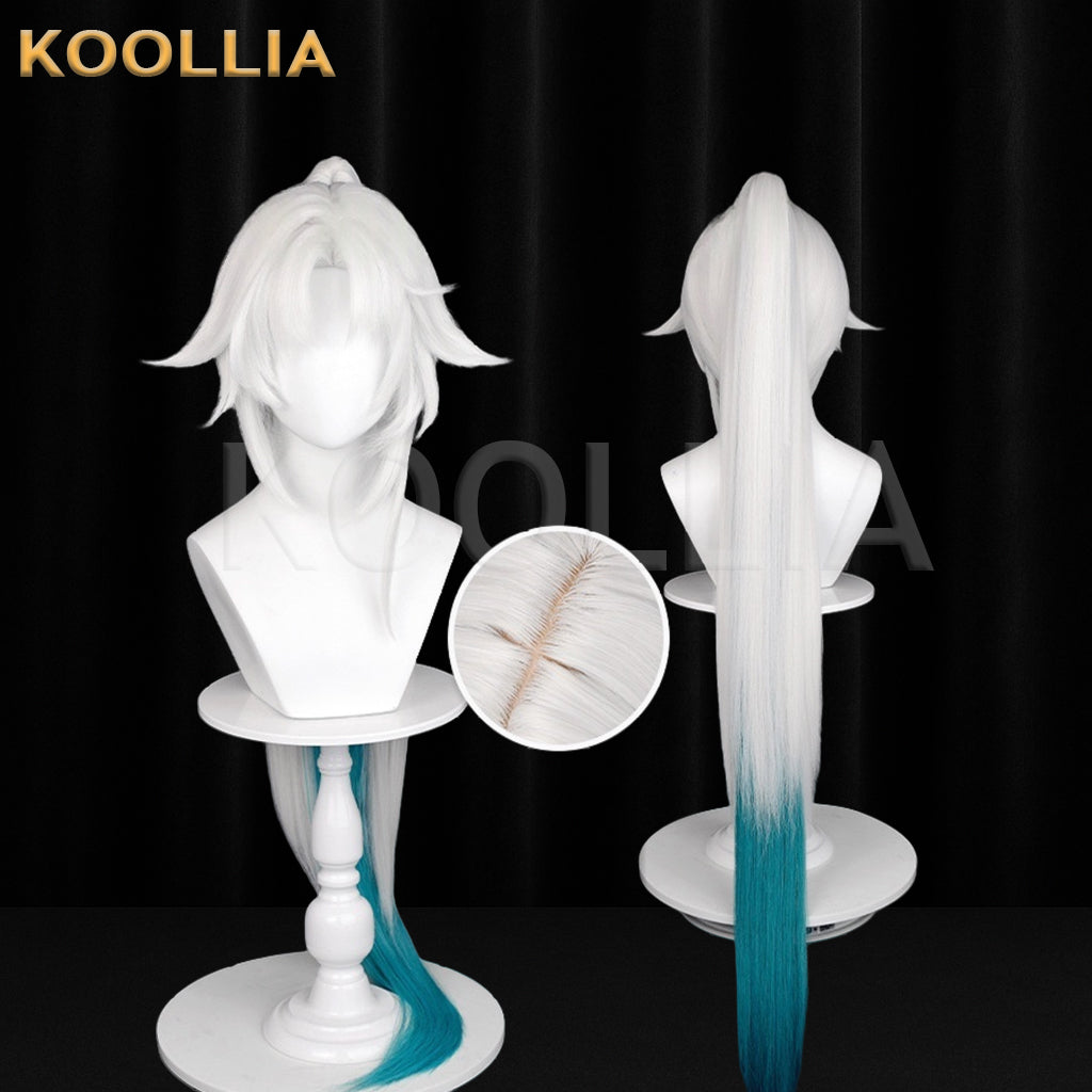 Honkai: Star Rail Feixiao Long Grey Blue Hair Basic Wig